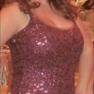 Cocktail sequins burgundy dress